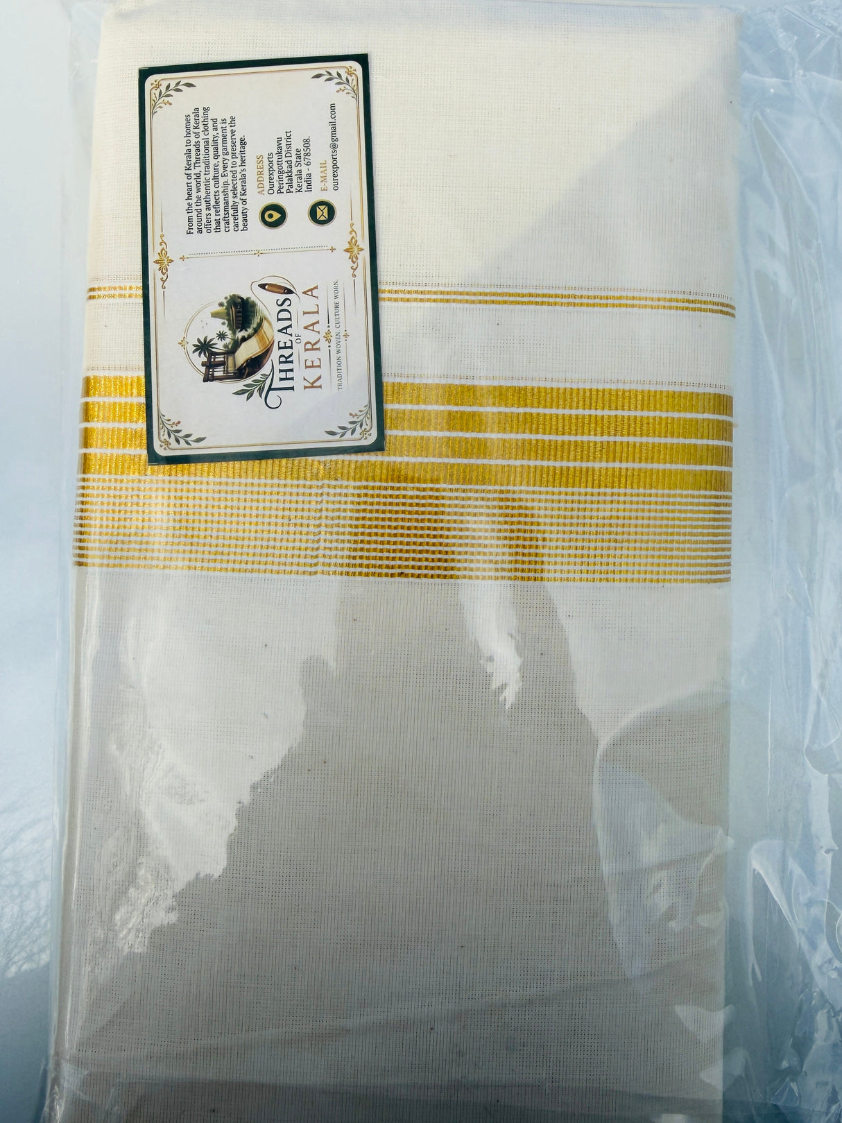 Mundu ( Cream Dhothi - 4mtr x 1.29mtr )